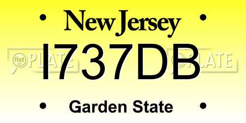 I737DB New Jersey License Plate