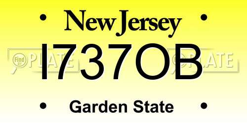 I737OB New Jersey License Plate