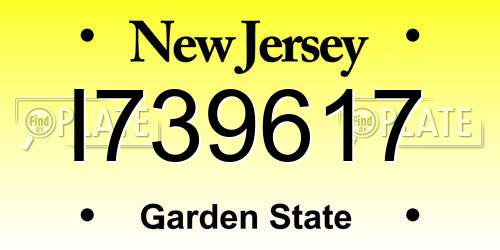 I739617 New Jersey License Plate