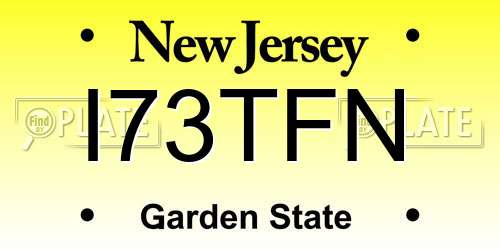 I73TFN New Jersey License Plate
