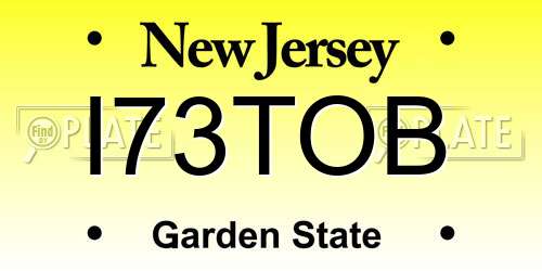 I73TOB New Jersey License Plate