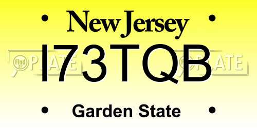 I73TQB New Jersey License Plate