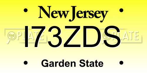 I73ZDS New Jersey License Plate