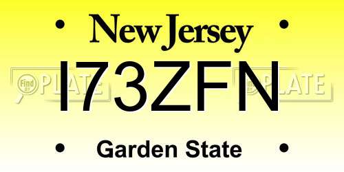 I73ZFN New Jersey License Plate