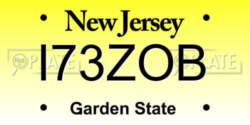 I73ZOB New Jersey License Plate