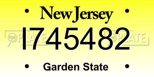 I745482 New Jersey License Plate