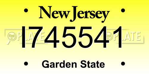 I745541 New Jersey License Plate