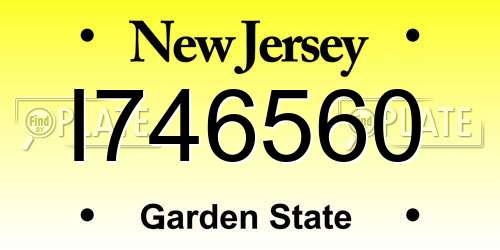 I746560 New Jersey License Plate