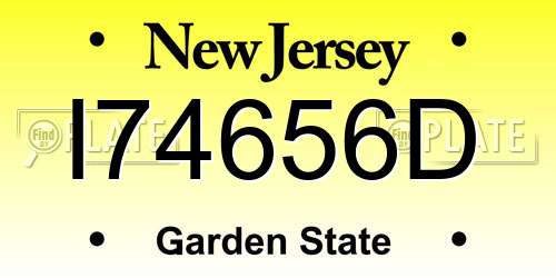 I74656D New Jersey License Plate