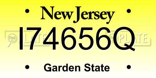 I74656Q New Jersey License Plate