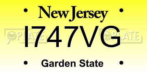 I747VG New Jersey License Plate