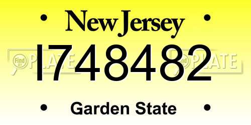 I748482 New Jersey License Plate