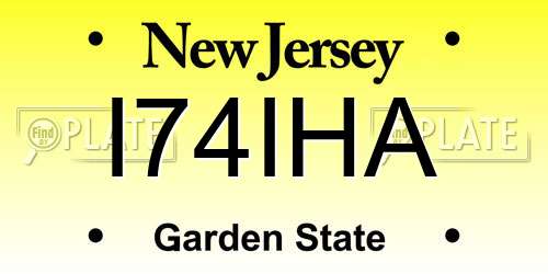 I74IHA New Jersey License Plate