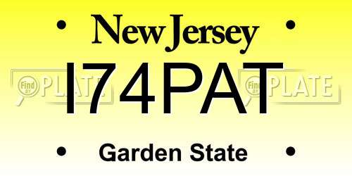 I74PAT New Jersey License Plate