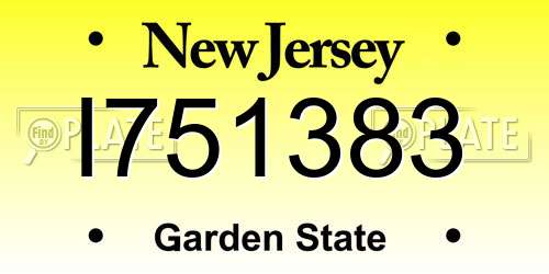 I751383 New Jersey License Plate