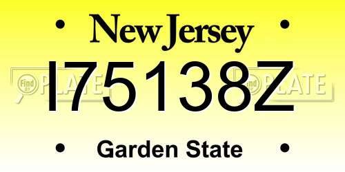 I75138Z New Jersey License Plate
