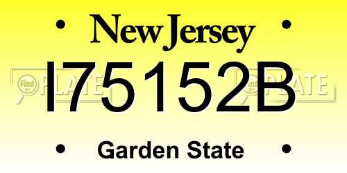 I75152B New Jersey License Plate