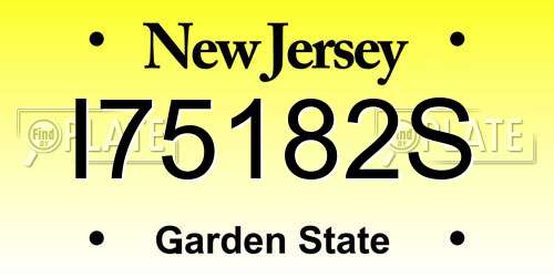 I75182S New Jersey License Plate