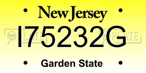 I75232G New Jersey License Plate