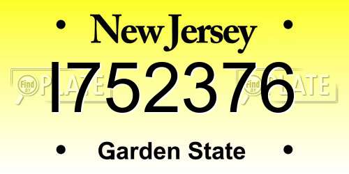 I752376 New Jersey License Plate