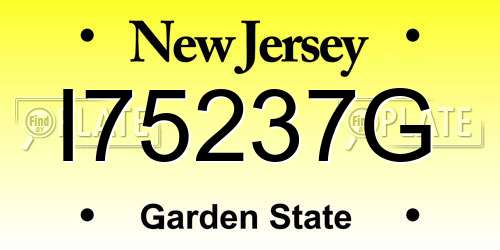 I75237G New Jersey License Plate