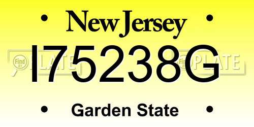 I75238G New Jersey License Plate