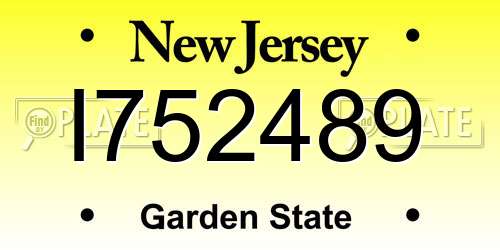 I752489 New Jersey License Plate