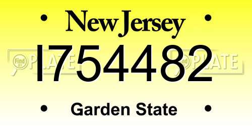 I754482 New Jersey License Plate