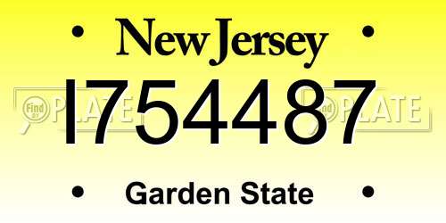 I754487 New Jersey License Plate