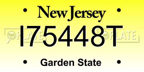I75448T New Jersey License Plate