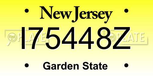 I75448Z New Jersey License Plate