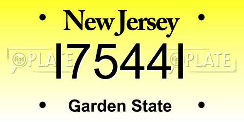 I7544I New Jersey License Plate