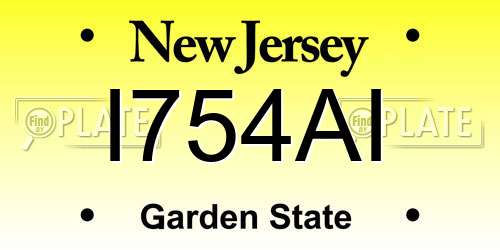 I754AI New Jersey License Plate