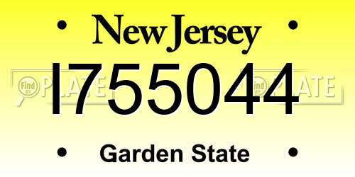 I755044 New Jersey License Plate