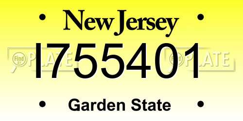 I755401 New Jersey License Plate