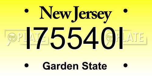 I75540I New Jersey License Plate