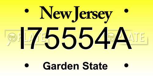 I75554A New Jersey License Plate
