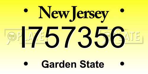 I757356 New Jersey License Plate