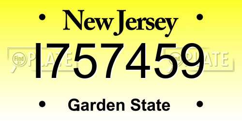 I757459 New Jersey License Plate