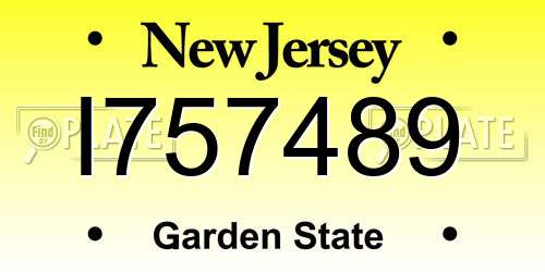 I757489 New Jersey License Plate