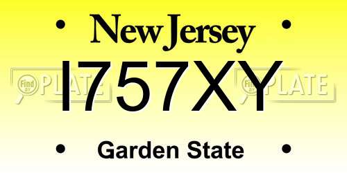 I757XY New Jersey License Plate