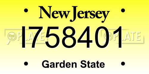 I758401 New Jersey License Plate
