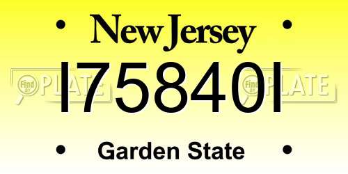 I75840I New Jersey License Plate
