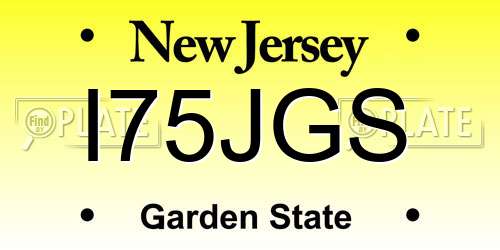 I75JGS New Jersey License Plate