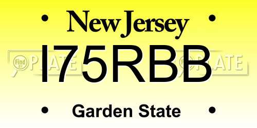 I75RBB New Jersey License Plate