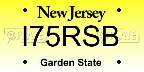 I75RSB New Jersey License Plate