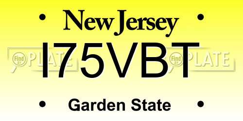 I75VBT New Jersey License Plate