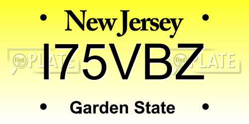 I75VBZ New Jersey License Plate