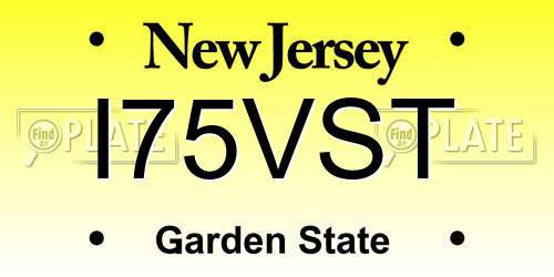 I75VST New Jersey License Plate