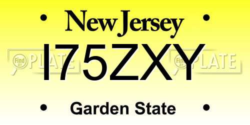 I75ZXY New Jersey License Plate